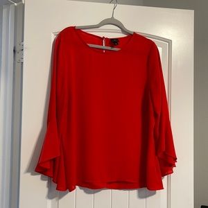 Red long sleeve blouse in red XL